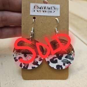 Handmade Wooden & Faux Leather Earrings